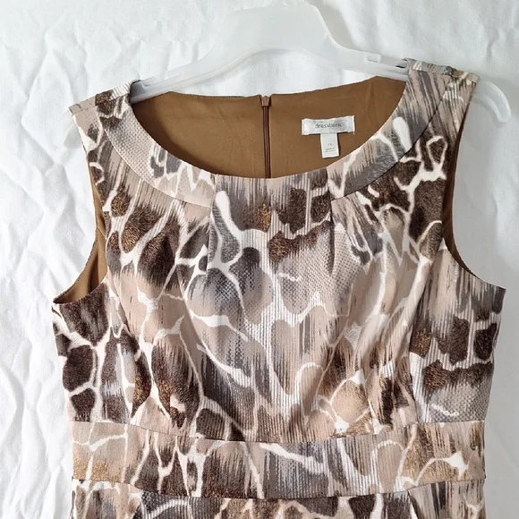 Animal Print Sheath Midi Dress, Sleeveless, Sz 14, NWOT - Picture 4 of 14